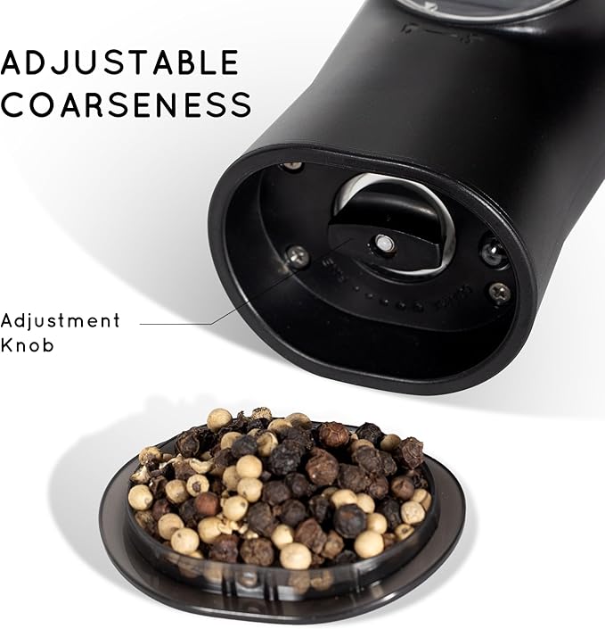 Gravity Electric Salt and Pepper Grinder Set Rechargeable, Automatic Salt and Pepper Grinder Set with USB C Charging Base, Gravity Salt and Pepper Shakers Set Electric