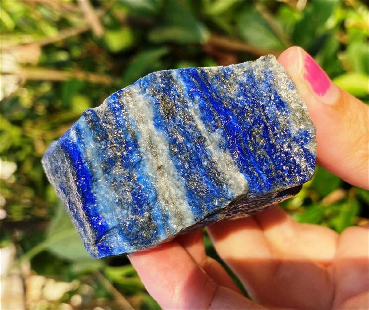 Zenkeeper 1Lb Lapis Lazuli Crystal Stone Natural Raw Stones & Fountain Rocks for Tumbling, Cabbing, Polishing, Wire Wrapping, Wicca & Reiki Crystal Healing