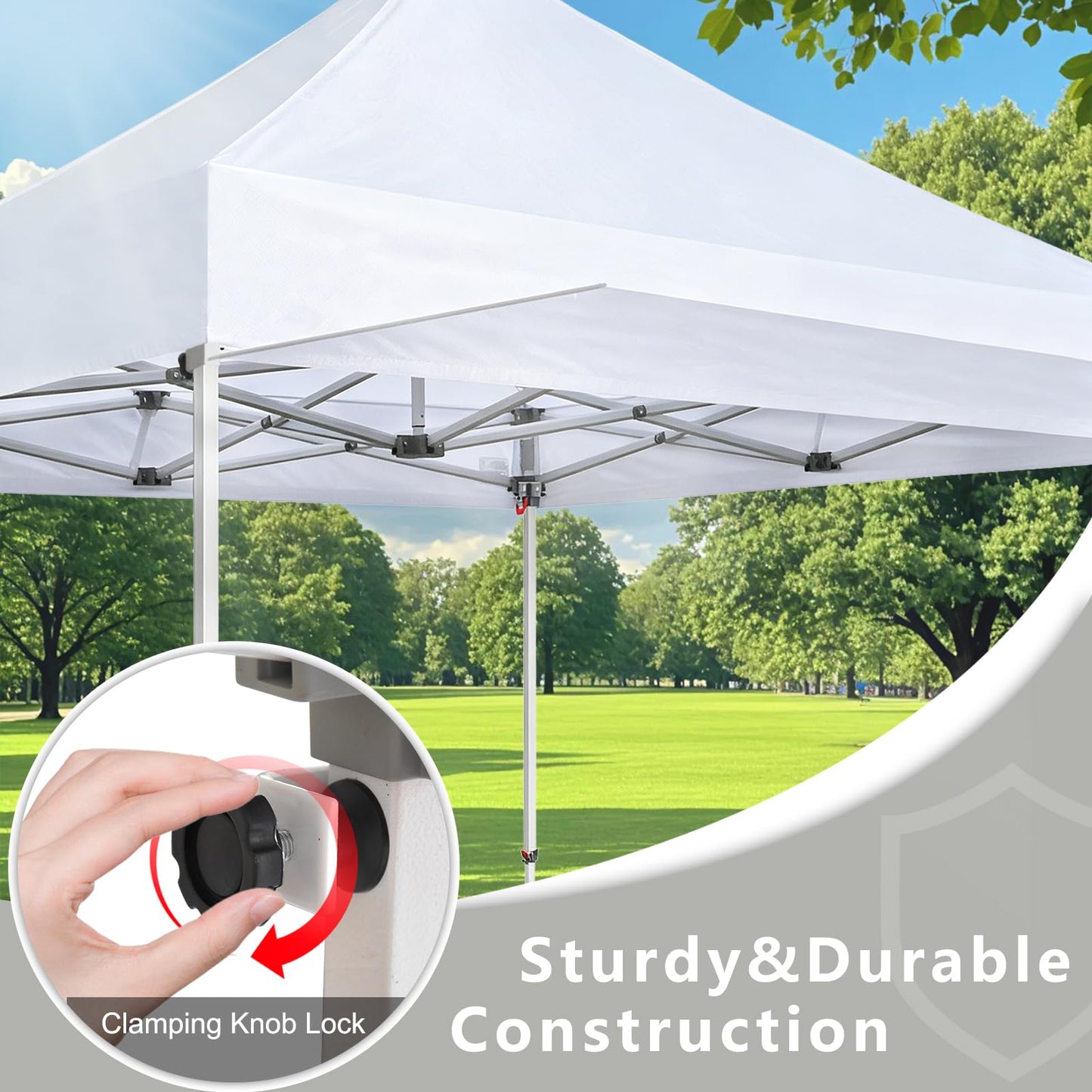 Eurmax USA 10ft Pop Up Canopy Awning,120"x36"Extended Sunshade Tarp with 30 SqFt Extra Shade,Commercial Grade Removable Replacement Tent Awning ONLY Fits 10x10 Canopy Tent with Square Leg,Khaki