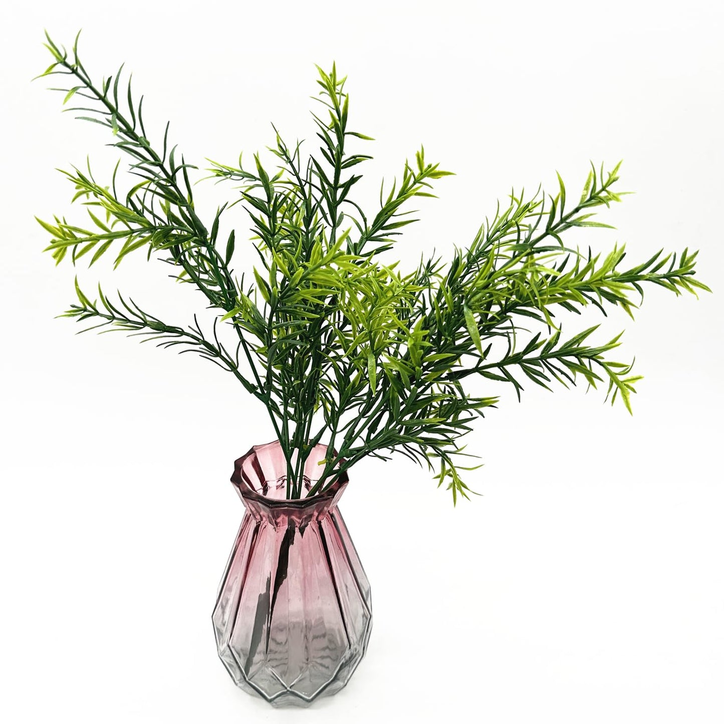 Artificial Rosemary Plants, Fake Plant Bushes Plastic Greenery Grass Faux Shrubs for Home Decor Kitchen Bathroom Farmhouse Room Shelf Desk Coffee Table Vase Pot Planter Filler DIY Decorations 6 Pack
