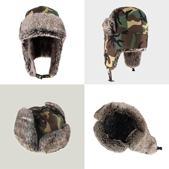 CHOK.LIDS Waterproof Winter Trappers Unisex Premium Strength Ushanka Ear Flap Chin Strap Cold Weather Outdoor