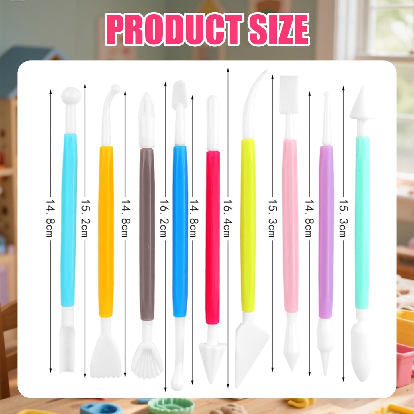 Basic Polymer Clay Tools, Clay Sculpting Tools Acrylic Roller Pin, Clear Rectangle Sheet Press Board, Double-Ended Pottery Carving Set for Beginner (26)