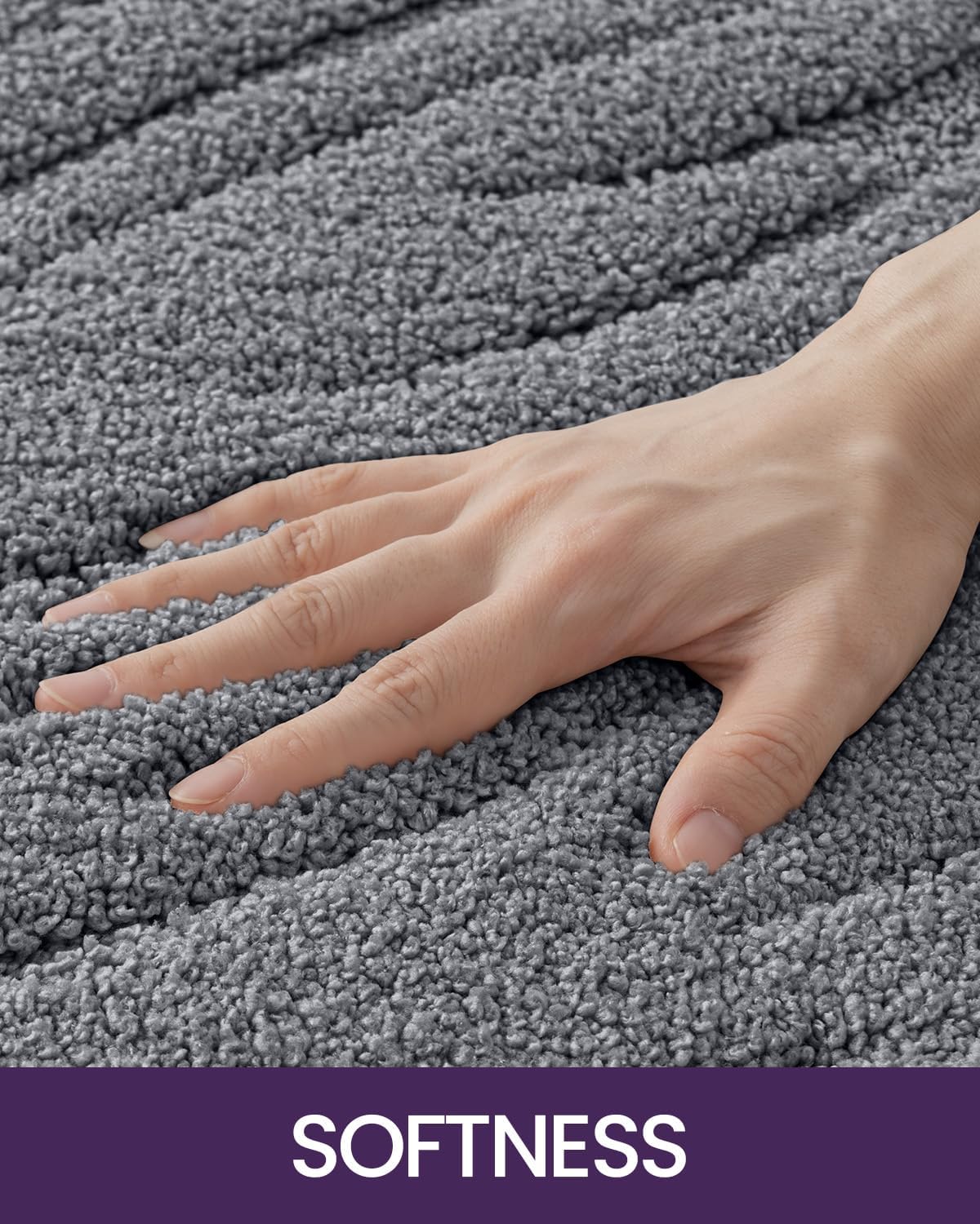 DEXI Bathroom Rugs 17x30, Extra Soft Absorbent Bath Mat, Non Slip Bathmat for Bathroom Floor, Machine Washable Rugs for Shower Floor, Dark Grey