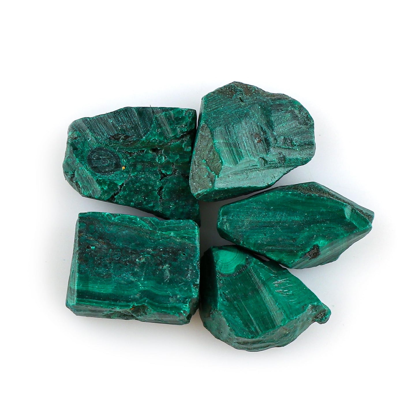 CRYSTALINES Wholesale 5pcs Natural Raw Malachite Gemstones, DIY Jewelry Making, High Grade Supply, Chakra Healing Crystals, Gem Collection, Rough Stones