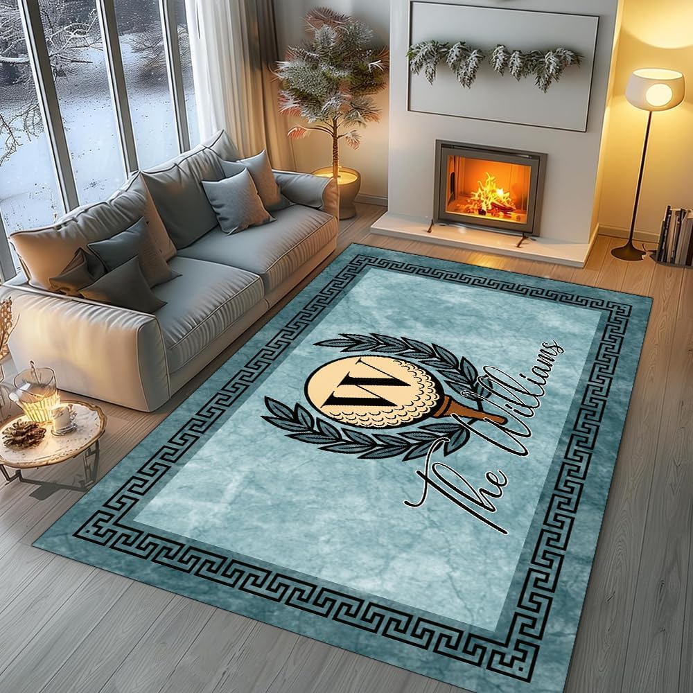 ENCYCOM Personalized Golf Area Rug - Custom Welcome Floor Mat with Family Name, Non Slip Outdoor Entry Rug for Porch, Garage, or Home Decor, Nice Gift for Golf Lover (Golf Rug 04)