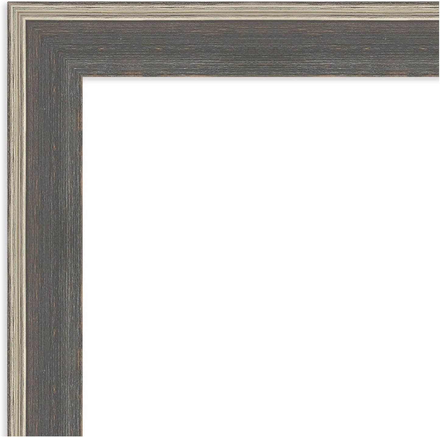 Amanti Art Grey Wall Mirror 29x23 Cottage Grey Silver Rectangle Bathroom Mirror for Wall Decor Living Room, Medium Casual Wood Frame, Hangs Horizonally and Vertically, Bathroom Decor, Beveled Edge