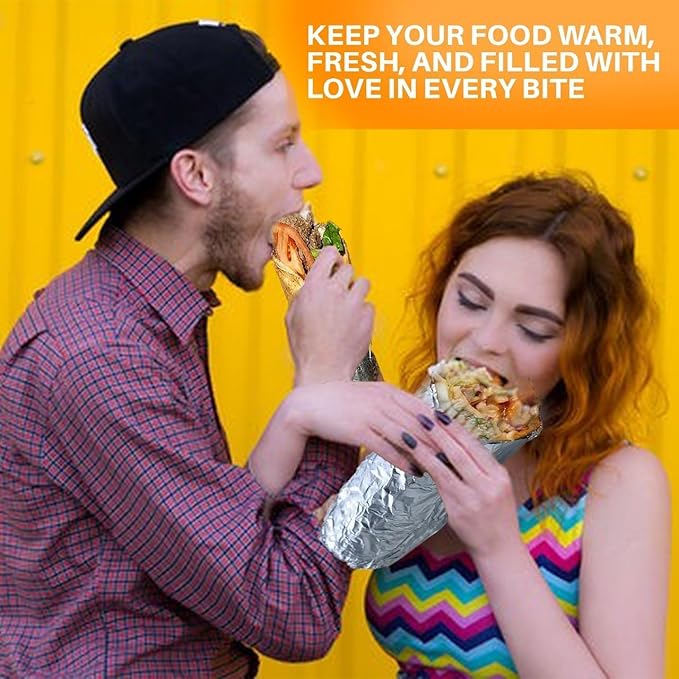 Insulation Sandwich Wrapping Paper Aluminum Foil Sheets - [150 sheets] - 10 3/4" x14" - Aluminum Foil Sandwich Wrap Sheets For Sandwich Wraps, Burritos and BBQ