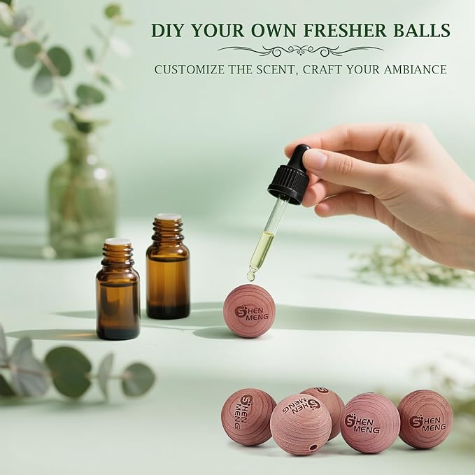 Shoe Deodorizer Balls, Sneaker Balls with Natural Woody Scent, 6pcs Odor-Fighting Shoe Freshener Balls, Odor Eliminators for Boots, Gym Bag, Closet, Locker, Hamper, Drawer