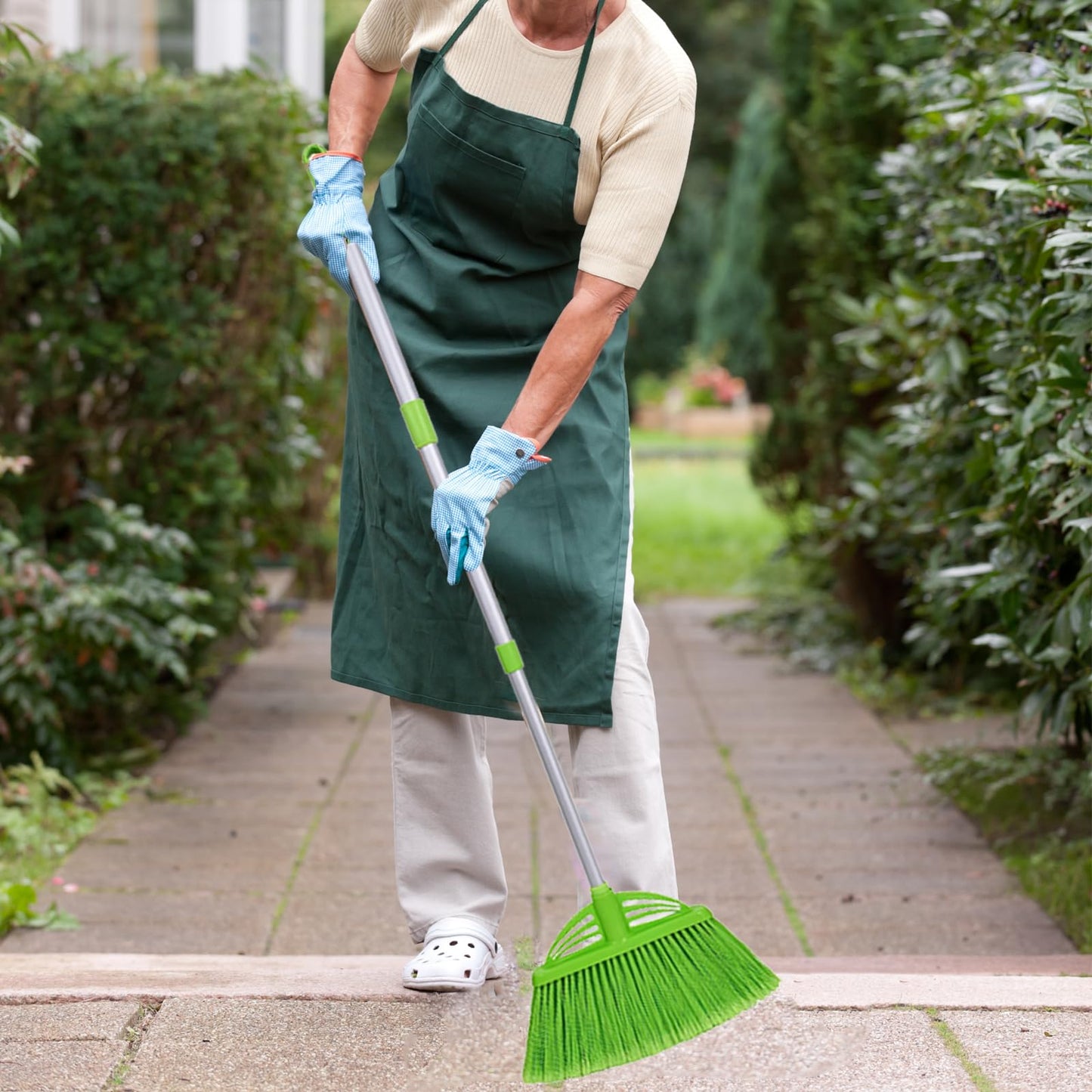 Xifando Three-Section Telescopic Aluminum Alloy Rod Long-Handled Broom