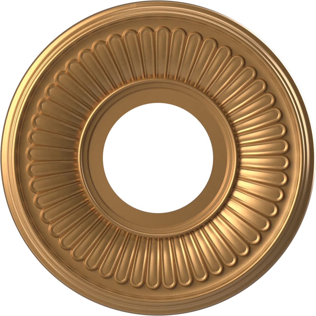 Ekena Millwork Cmp10Bebgl Berkshire Thermoformed Pvc Ceiling Medallion (Fits Canopies Up To 4 1/2), 10Od X 3 1/2Id X 3/4P, Brigh
