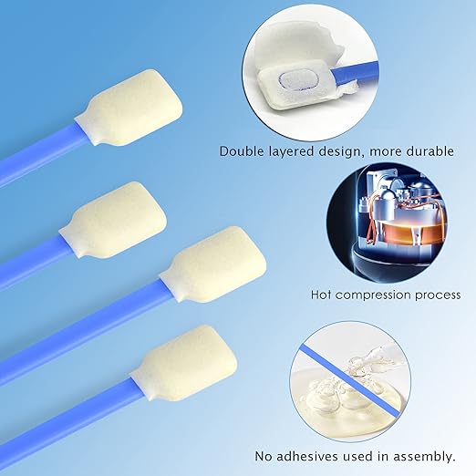 Wellgler's Tape Head Cleaning swabs, Optical Lens, Sewing Machine Cleaning swabs，lint Free Foam Printer swabs,50 per Pack