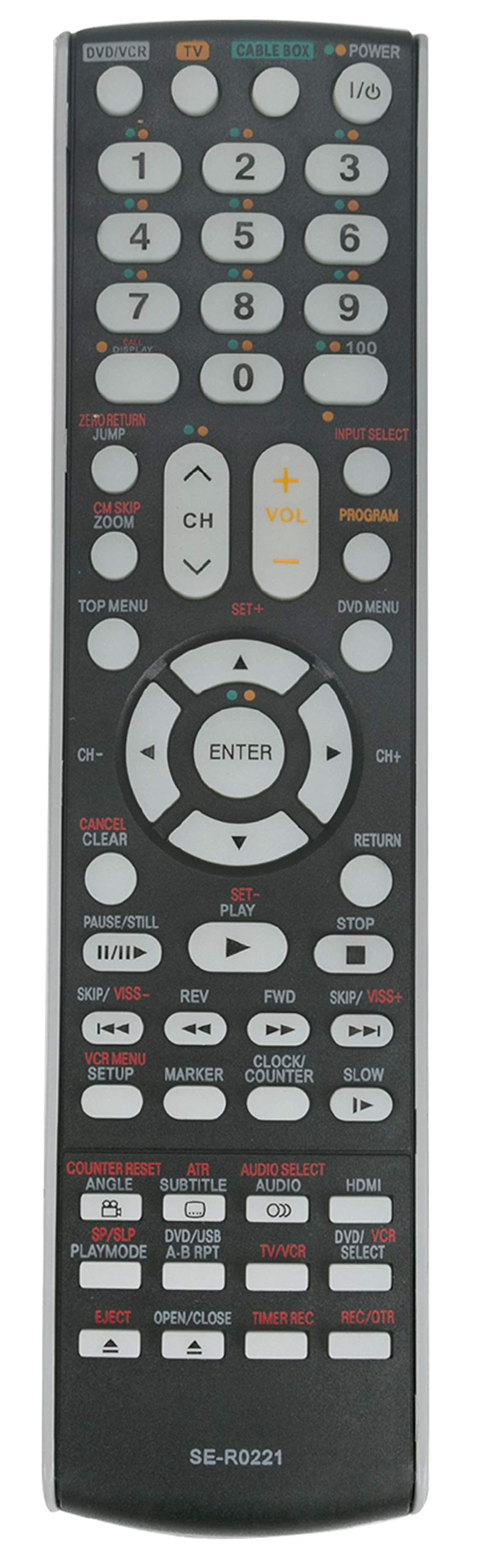 SE-R0221 Replaced Remote fit for Toshiba DVD Video Player & Video Cassette Recorder SD-V594SC Sd-v594 XV-5817 -Like New