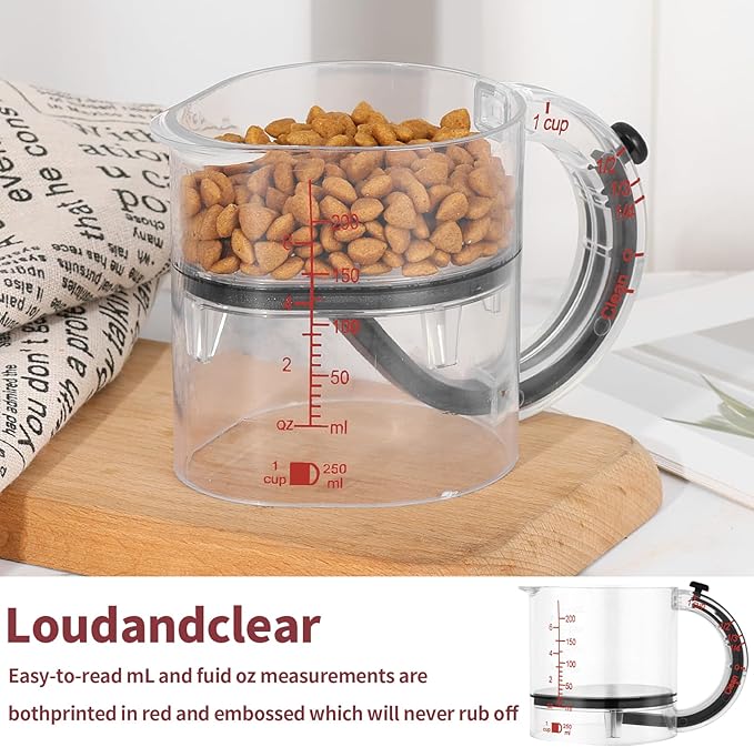 4-in-1 Adjustable Measuring Cup, Adjustable Base Kitchen Measuring Cup, Push-In Measurings Cups with Oz/Ml Dual Markings, Multi Measurings Cube Cups for Cooking and Baking (2PCS)