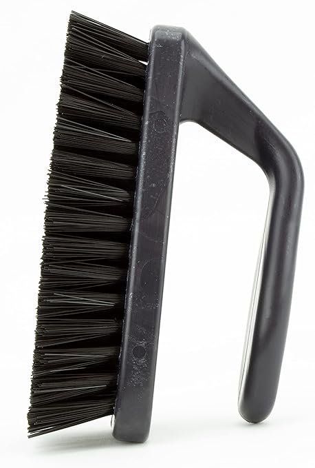 SPARTA Scrub Brush with Iron Shaped Handle and Stiff Bristles, Heavy Duty Scrubber Brush for Kitchen, Bathroom, Shower, Tile, Sink, Carpet and Bakepans, Polypropylene, 6 Inches, Black, (Pack of 6)