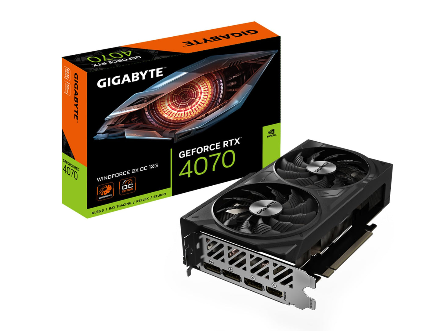 Gigabyte Geforce Rtx 4070 Windforce 2X Oc 12G Graphics Card, 2X Windforce Fans, 12Gb 192-Bit Gddr6X, Gv-N4070Wf2Oc-12Gd Video Ca