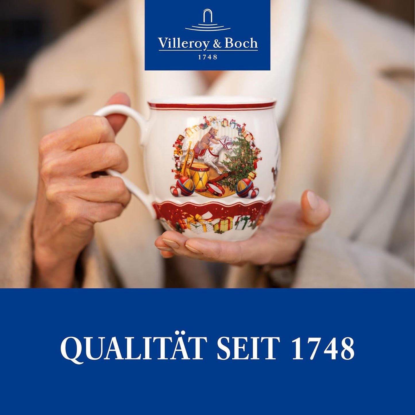 Villeroy & Boch 14-8332-4843 Coffee Mug, Porcelain, White/Coloured, 0.39 liters
