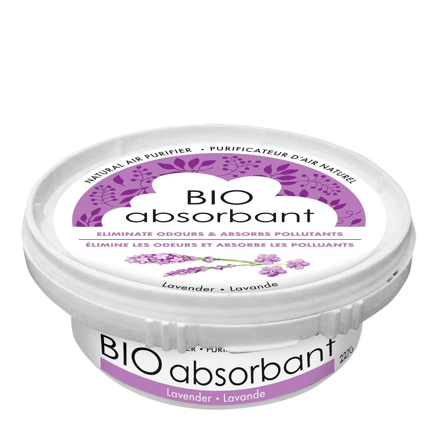 Attitude Bio Absorbant Air Purifier With Activated Carbon, Plant- And Mineral-Based, Absorbs Odors, Vegan, Lavender, 8 Ounces