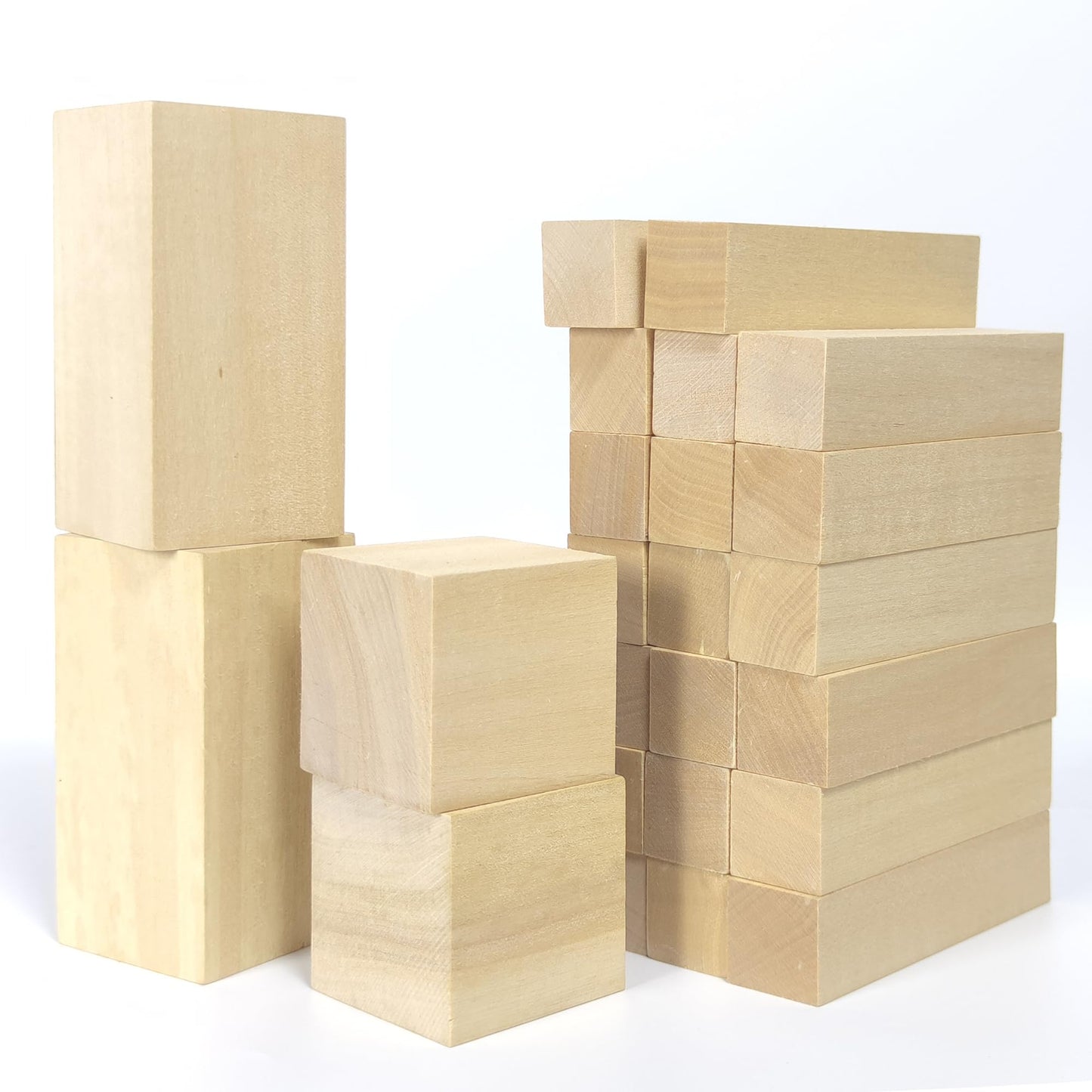 Ninekong 24PCS Basswood Carving Blocks with 3 Sizes，Whittling Wood Carving Kit,Soft Basswood for Carving(4"x1"x1",4"x2"x2",2"x2"x2")