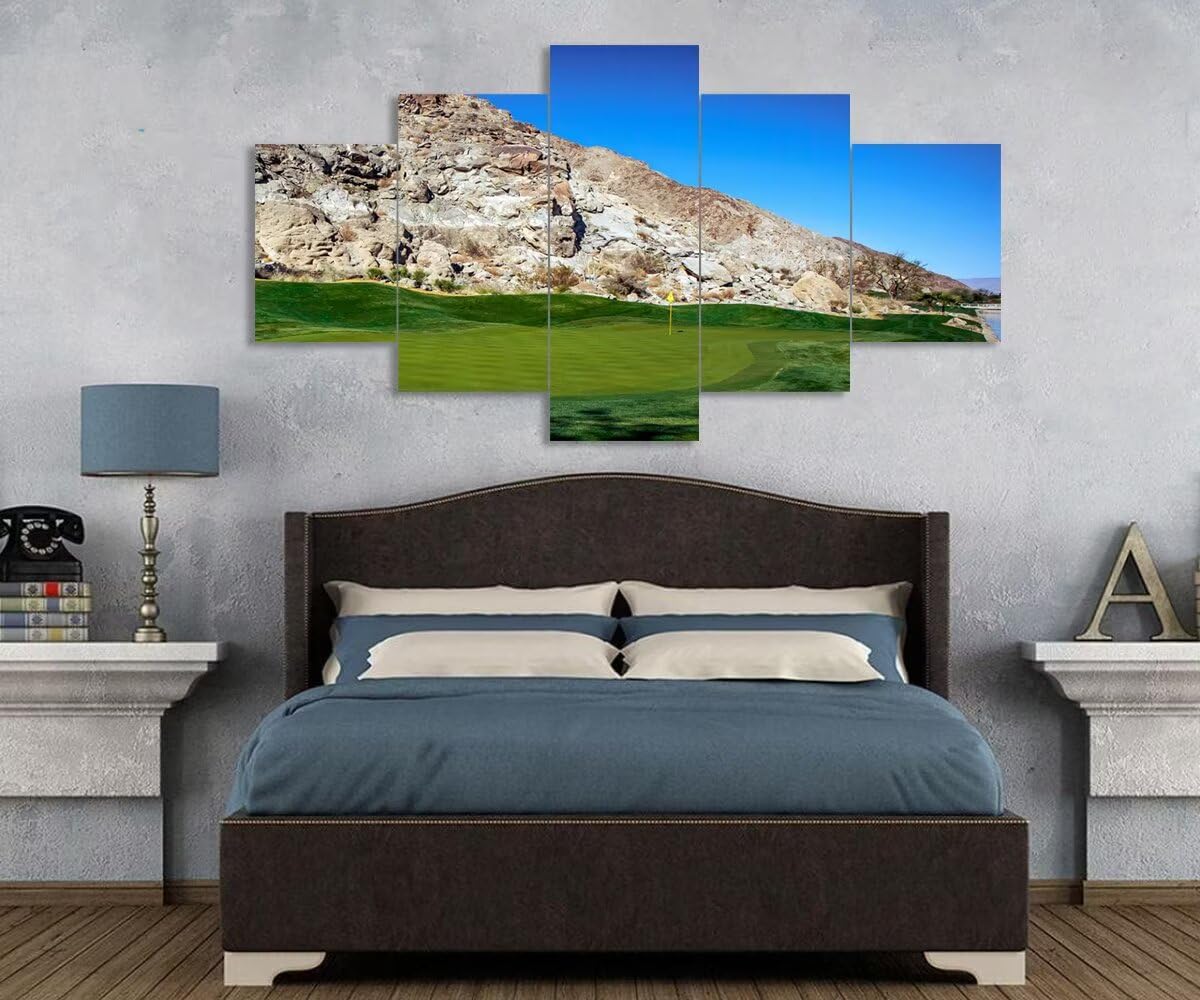 California Golf Course Wall Art for Living Room Bedroom Bathroom Home Decoraitons Golf Course in Palm Pictures Posters Framed Artwork Canvas Prints Ready to Hang(60''W x 40''H)