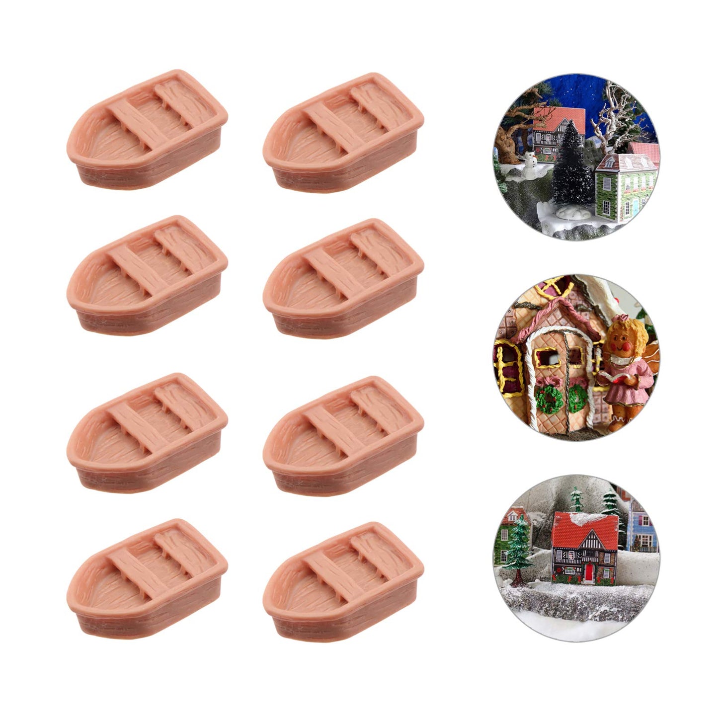 NUOBESTY 12Pcs Miniature Boat Figurines for Fairy Garden Accessories, Plastic Mini Rowboats for Dollhouse Decor, Small Toy Boats for Micro Landscape Terrarium Cake Topper DIY Craft