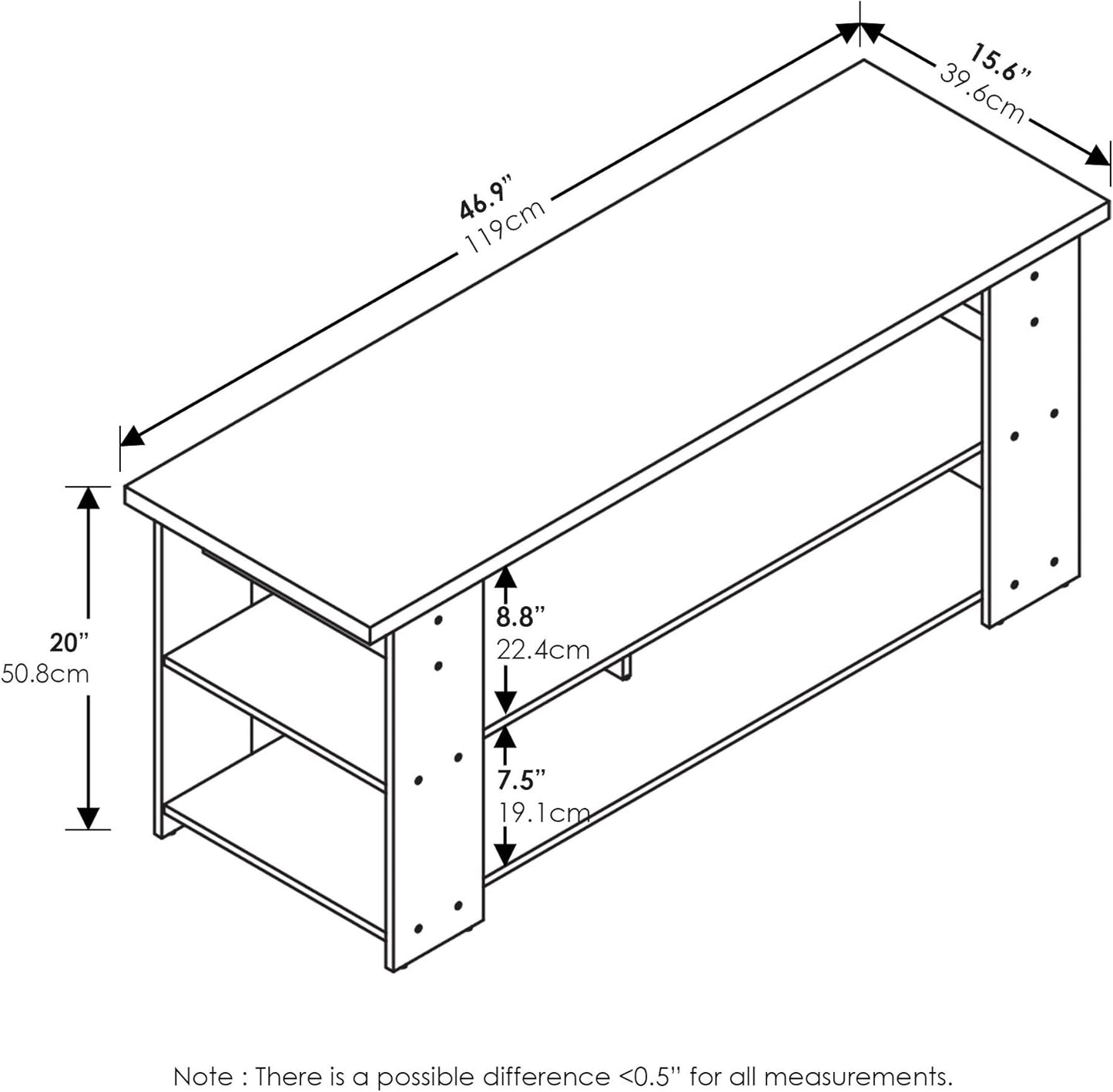 Furinno Jaya TV Stand, Espresso, 50