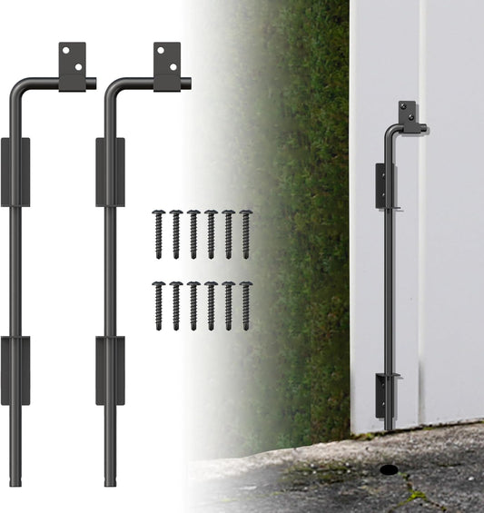 18" Heavy Duty Cane Bolt Gate Drop Rod with Upgraded Design, Square Drop Rod Kit for Double Gate Wood PVC Vinyl Metal Yard Gate Latch-2 Pack