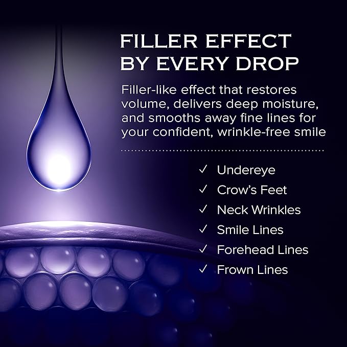 Volume UP Time Block Serum | Anti-Aging Wrinkle Filler | 5% Volufiline + 40% Beta Glucan | Botox in a Bottle | Plumps Wrinkles by Stimulating Fat Cells | Under eye, Forehead, Frown Line, Neck Wrinkle