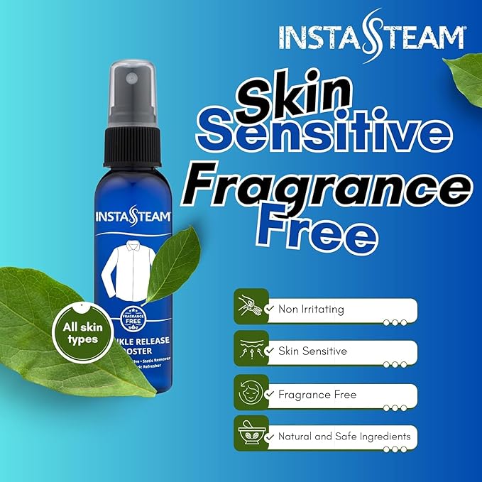 Anti-Static Wrinkle Releaser Spray - Unscented Travel Size Static Sprays for Clothing - Wrinkle Free Fabric Refresher Spray - Wrinkle Spray For Clothes - 3 Fl Oz (Packs of 2)