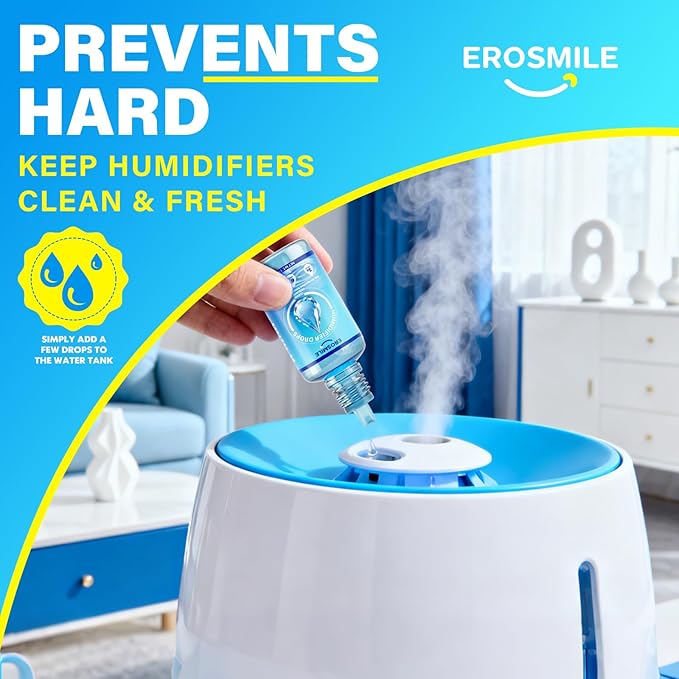 Humidifier Cleaner Drops [3 Pack] Humidifier Water Treatment Cleaning Drops for All Makes & Models - Slows Buildup & Scaling - Cleans & Deodorizes Water, 300+ Day Supply
