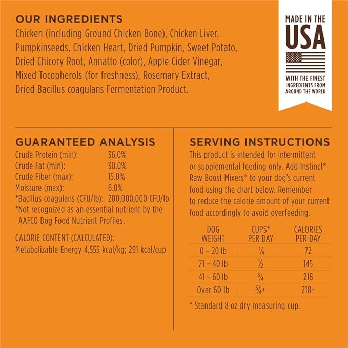 Instinct Raw Boost Mixers Gut Health Freeze-Dried Dog Food Topper, 5.5 oz. Bag