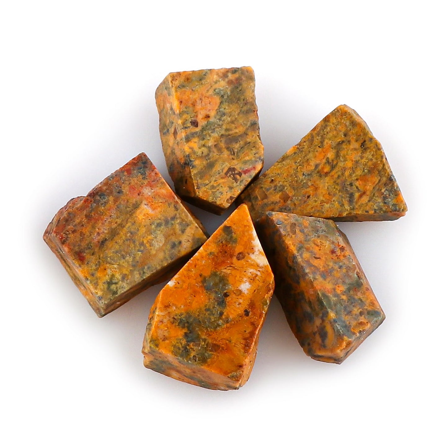 CRYSTALINES 5pcs Wholesale Natural Raw Leopard Skin Jasper Gemstone, Untreated Rough Stone, Bulk Loose Supplies, DIY Crafts, Jewelry Making, Healing Crystals, Wire Wrap, Gem Collection, AAA Grade