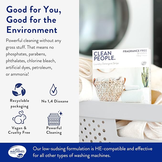 The Clean People Laundry Detergent Sheets - Laundry Soap - Ultra Concentrated, Recyclable Packaging, Stain Fighting - Lavender, 384 Pack
