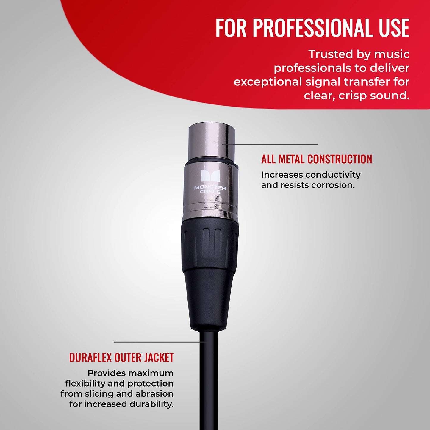 Monster Prolink Classic Microphone Cable. 100 Feet Silver Contact Xlr Cables. Mic Cable W/Multitwist Construction. 95% Copper Br