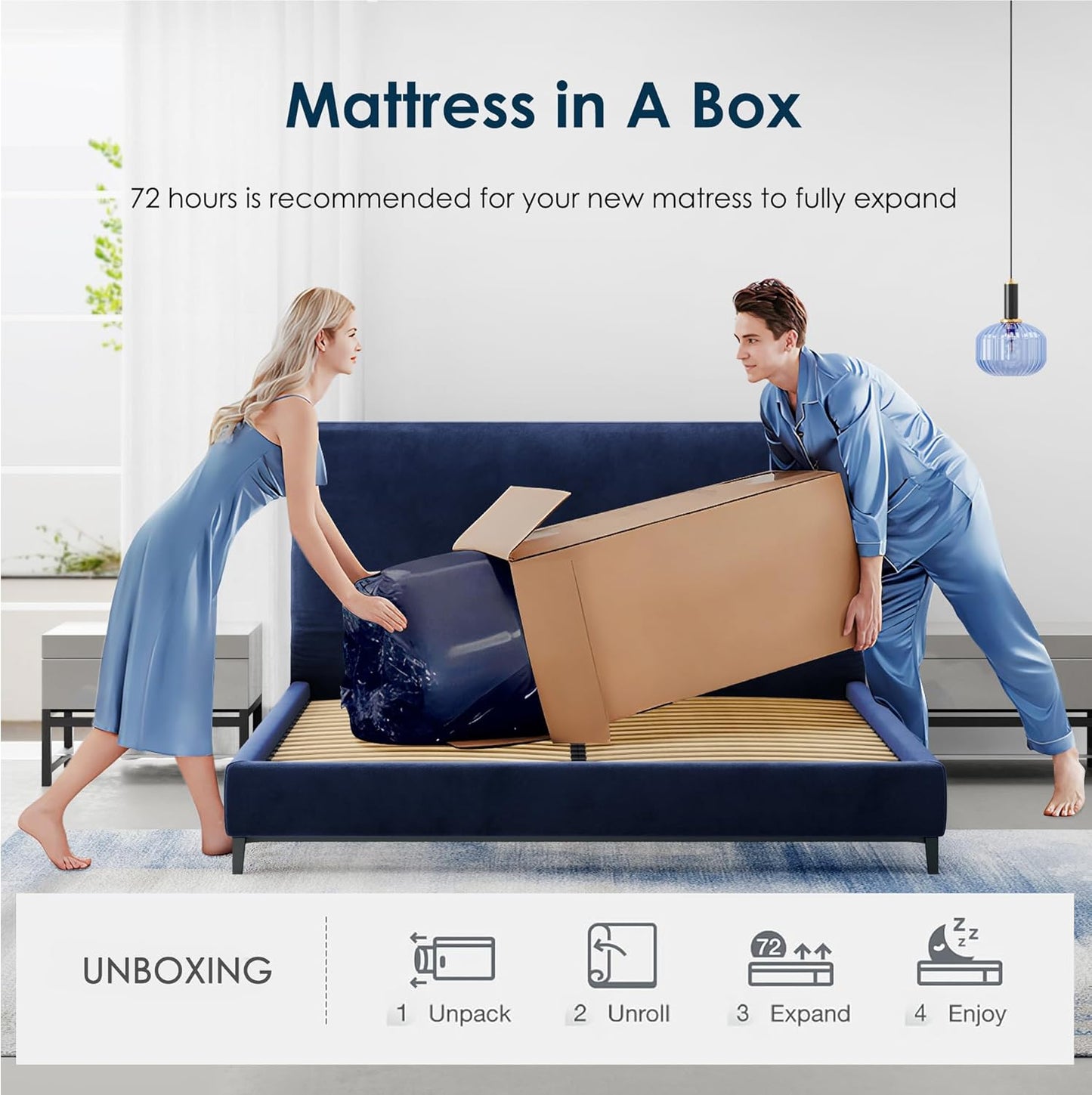SDHYL Queen Mattress, 12 Inch Gel Infused Memory Foam Mattress for Good Sleep, Bed in a Box Mid Firm CertiPUR-US Certified & Fiberglass Free, Washable Cover, 80"*60"