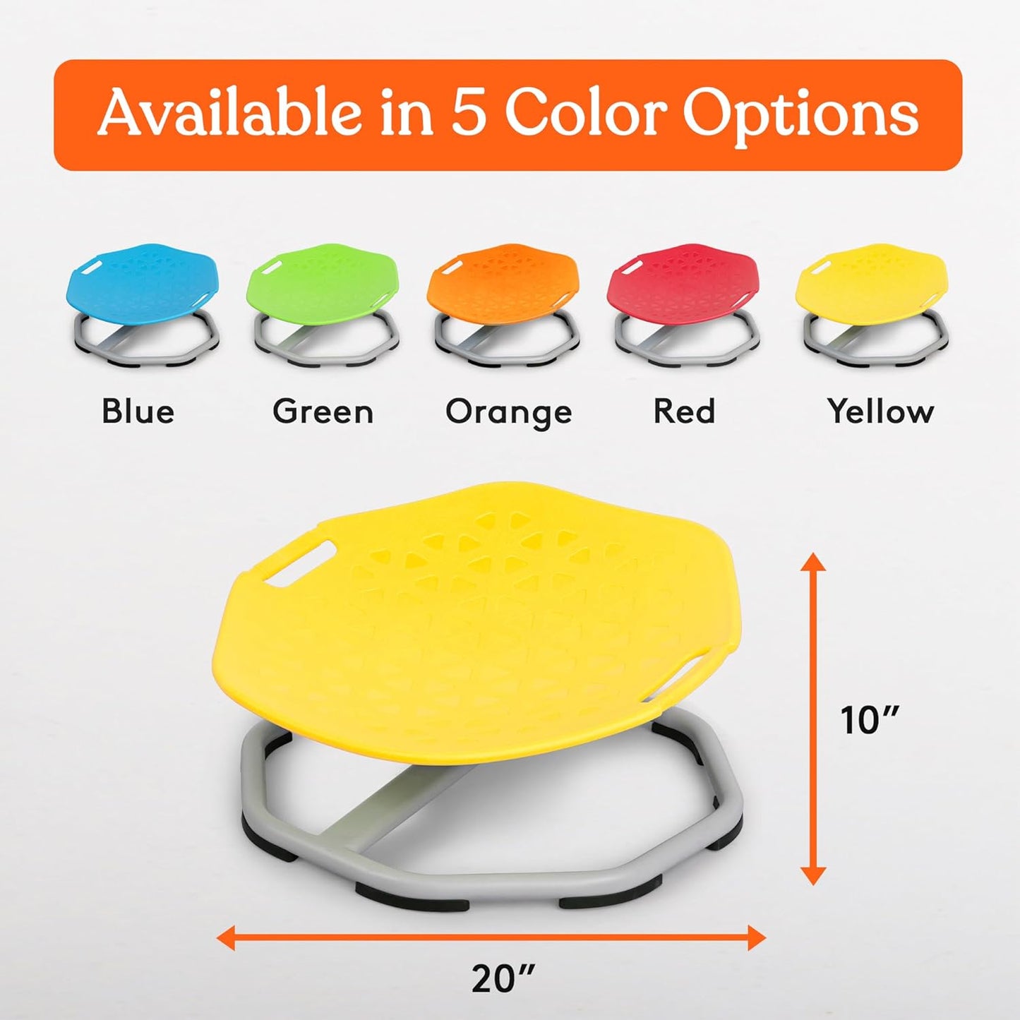 Special Supplies Spinning Chair for Kids- Versatile Kids Sit and Spin Sensory Chair for Training Body Coordination - Sensory Swivel Chair for Playroom, Bedroom, or Nursery (Yellow)