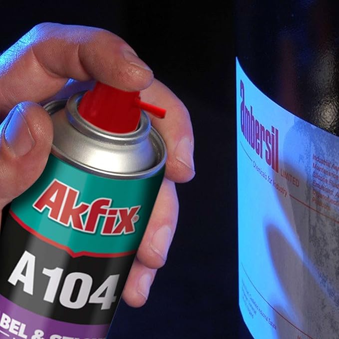 Akfix A104 Sticker Remover Spray - Cleaning Labels on Wood, Glass & Plastic - Safe Decal Remover for Tape, Residue, Gum and Stain Marker, Glue Eraser with Citrus Oil Spray | 6.7 Oz. 24 Pack