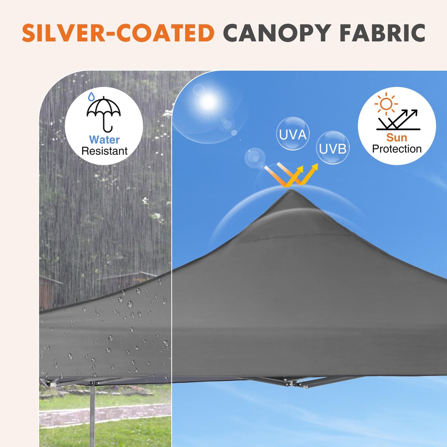 KMFurnila 10x10 FT Pop Up Canopy, Easy Up Canopy Tents for Camping Parties Events, Patio, Beach, Backyard Portable Outdoor Shelter Heavy Duty Instant Sun Shade with Sand Bags