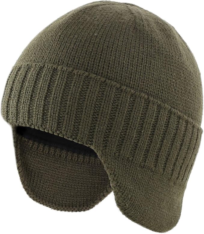 Home Prefer Mens Winter Hat Knit Earflap Hat Stocking Caps with Ears Beanie Hat