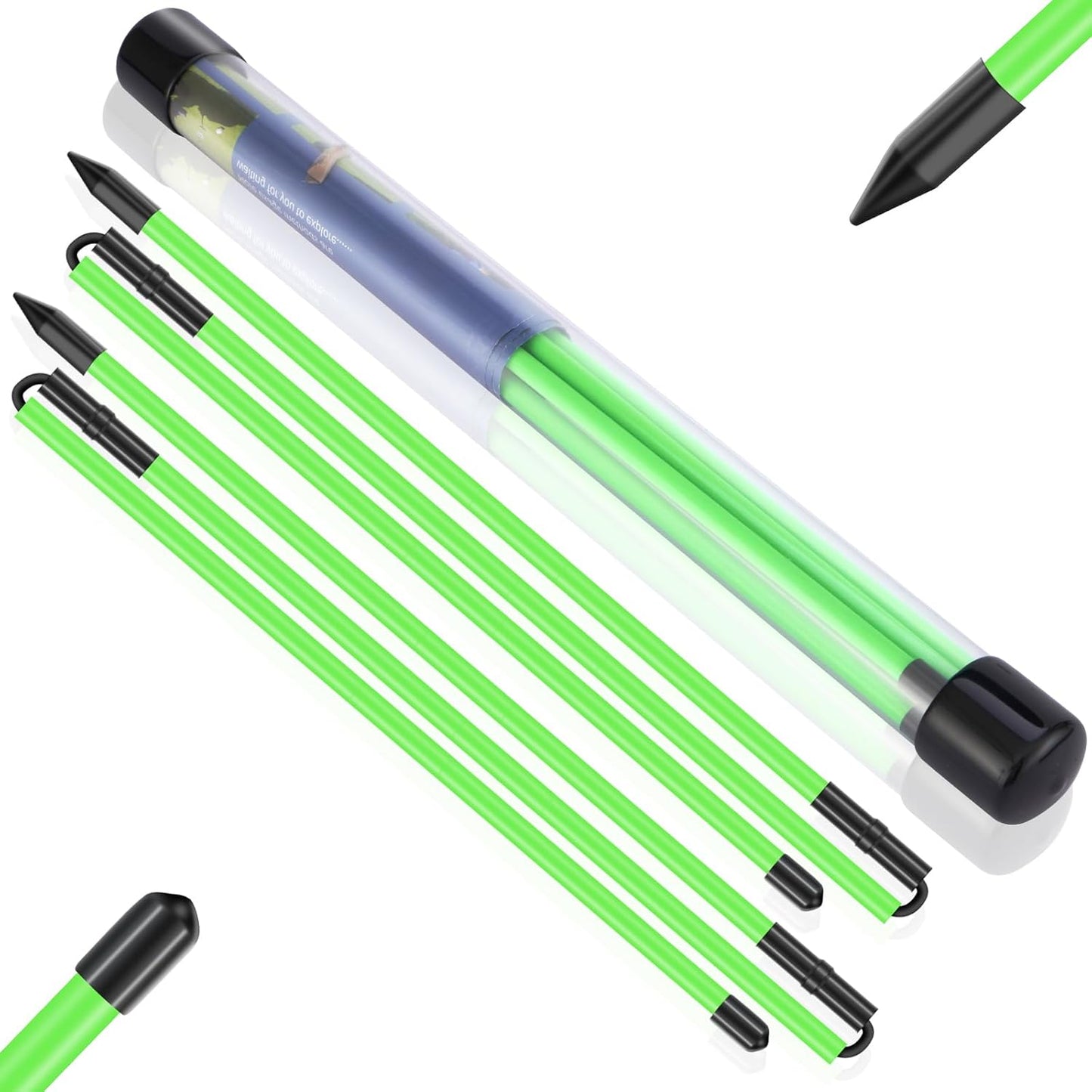 Collapsible Golf Alignment Sticks 2Pack, 48" Alignment Sticks for Golf Training,Golf Training Equipment for Aiming, Putting and Swing with Clear Tube Case