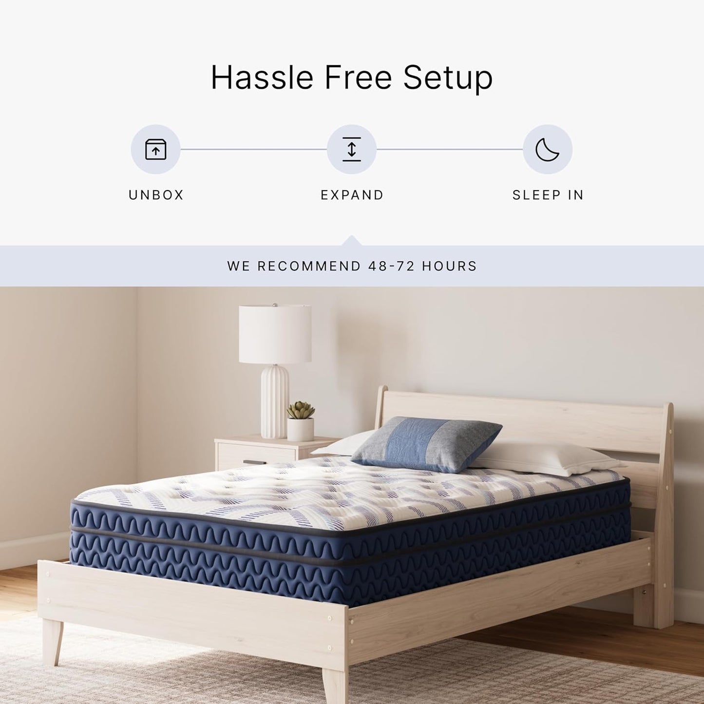 Signature Design by Ashley Twin Size Stack 12 Inch Hybrid Medium Plush Cooling Gel Infused Memory Foam Mattress for Pressure Relief, Fiberglass Free, Mattress in A Box