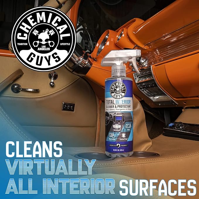 Chemical Guys Total Interior Cleaner & Protectant – Chemical Guys Interior Cleaner, Cleans & Protects Leather, Vinyl, Plastic, Rubber, Glass with a Streak-Free Finish — Cars, Trucks, SUVs, RVs, 32 oz