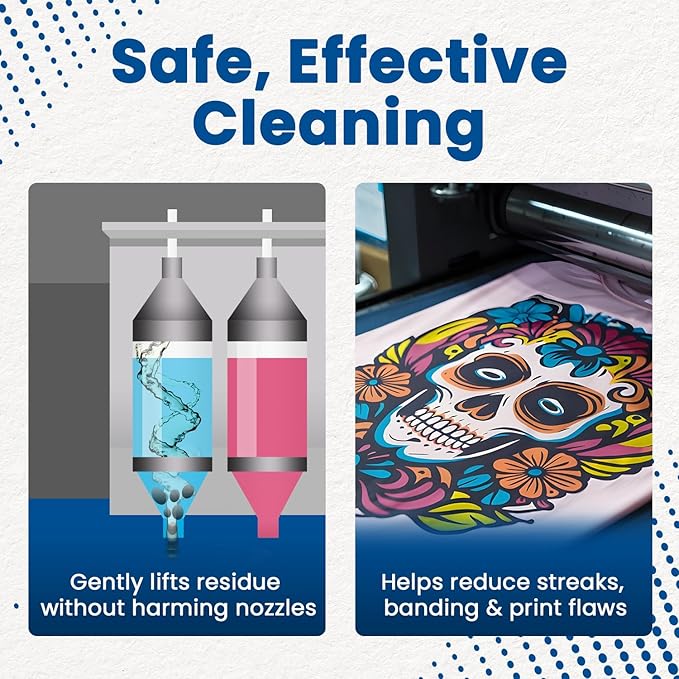 DTF Printhead Cleaning Solution 100ML (3.38 fl oz) – Nozzle Cleaner for All DTF Printheads Including I3200, XP600, L1800, ET8550, XP15000 – Removes Clogs & Dried Ink, Restores Smooth Flow