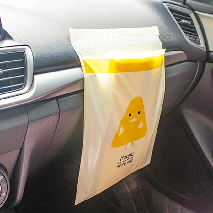 VILLCASE 30pcs Self-adhesive Disposable Trash Bags for Car Kitchen Office Leak-resistant Garbage Pouches with Strong Adhesive Convenient Auto and Home Waste Storage
