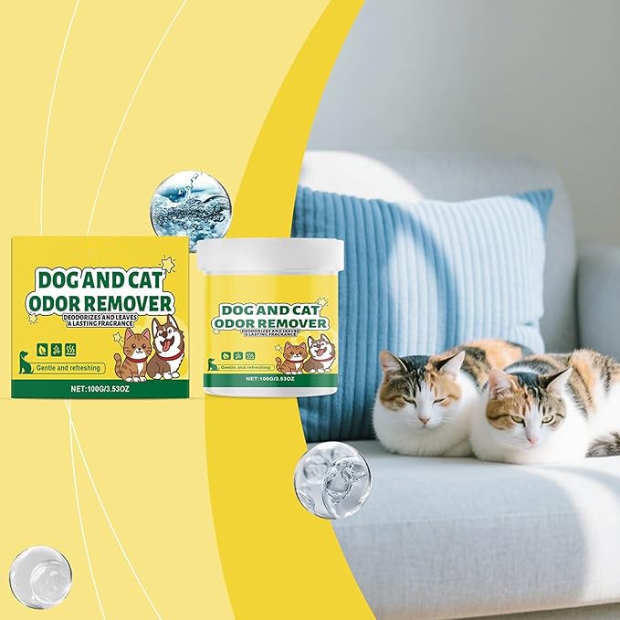 100g Cat Odor Remover Gel, Natural Long Lasting Eliminator, Safe and Effective Odor Control for Litter Boxes Upholstery Floors Laundry Fabric and Furniture, Perfect for Maintaining a Home