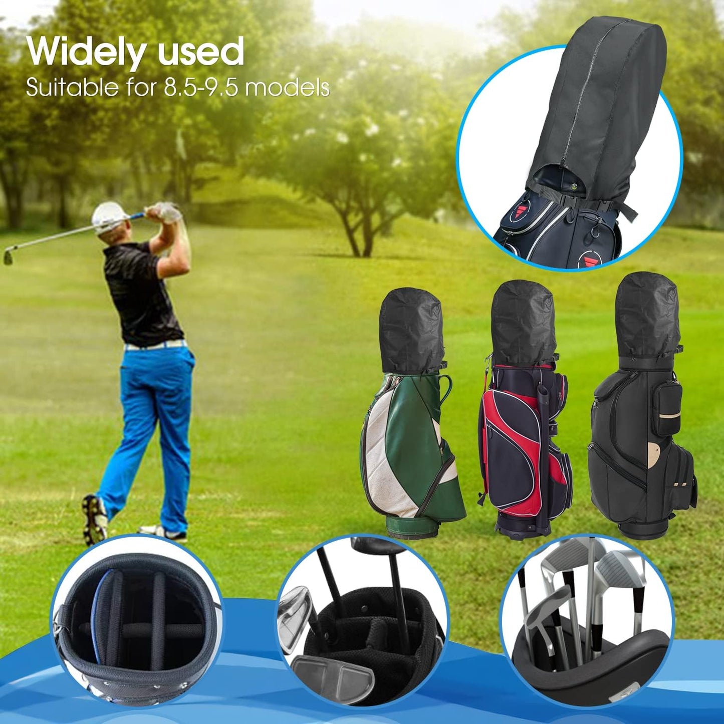 Golf Bag Rain Cover - Waterproof Golf Bag Cover Hood for Men Women,for Stand Bags & Carry Cart