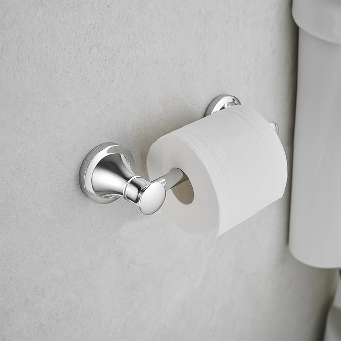 RUMOSE Toilet Paper Roll Holder Bathroom Flexible Pivoting Tissue Handle on Wall Mounted Polished Chrome Rustproof Toilet Tissue Roll Holder,Stainless Steel