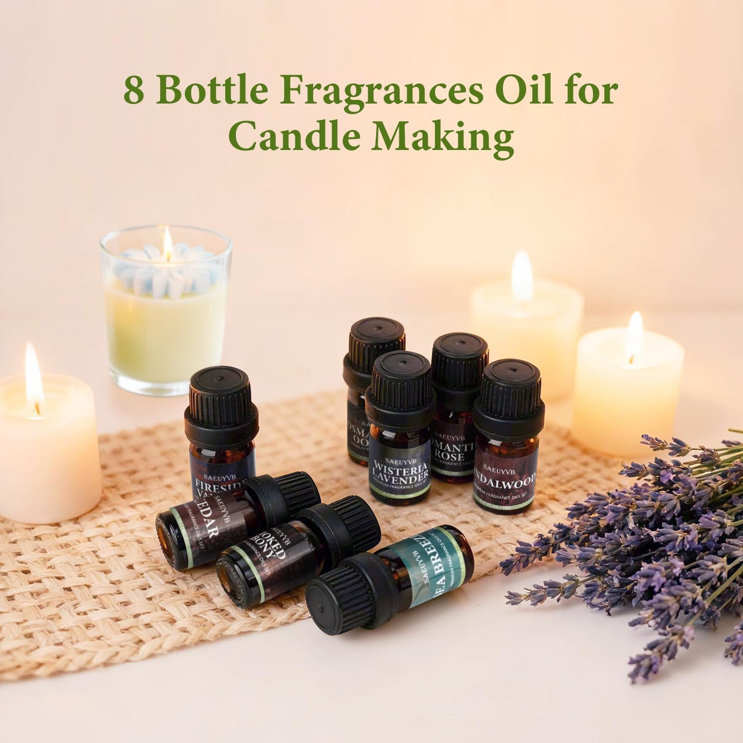 SAEUYVB Candle Making Kit,Candle Making Kit for Adults & Beginners - DIY Starter Soy Candle Making Supplies with Digital Wax Warmer,Soy Wax Etc-Perfect Home Craft & Gift Idea