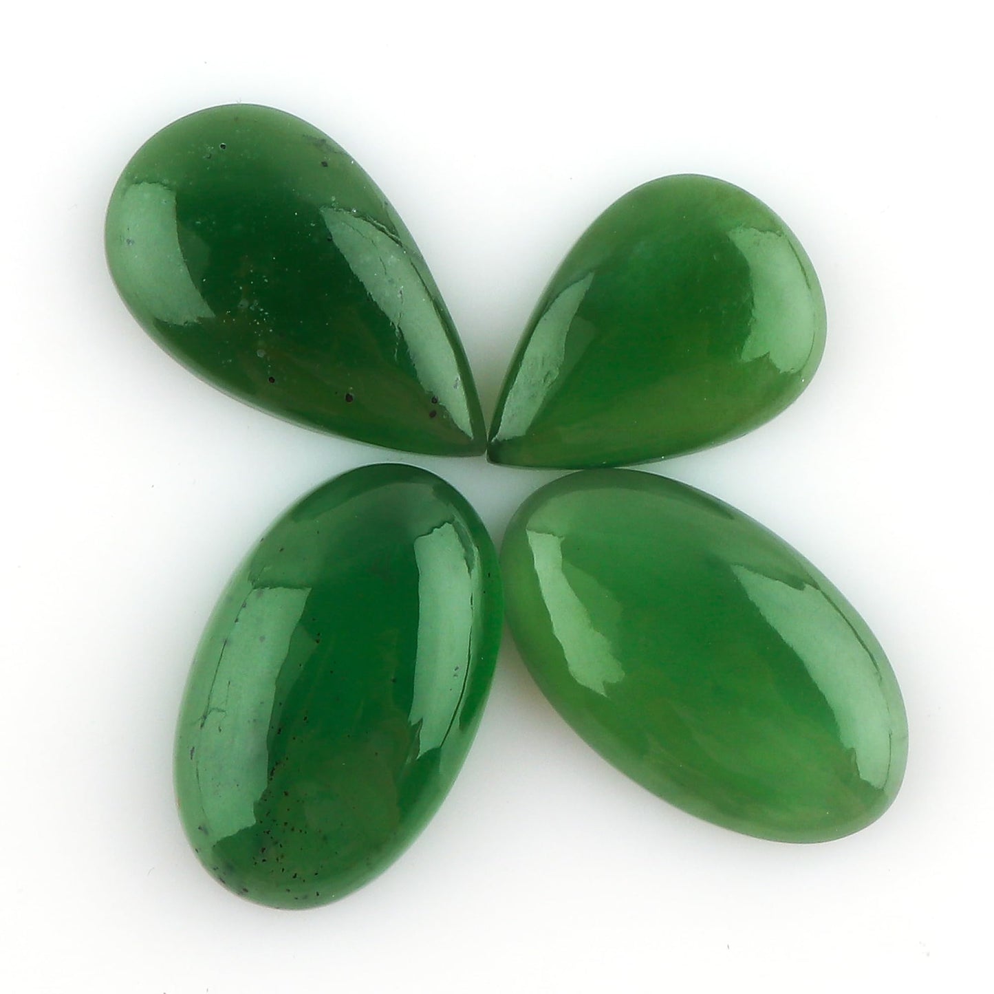 CRYSTALINES 4pcs, Wholesale Natural Serpentine Gemstones, Chakra Healing Crystals, Bulk Flatback Cabochon Stone, Polished Loose Supplies for Jewelry Making, Wire Wrapping, Gem Collection