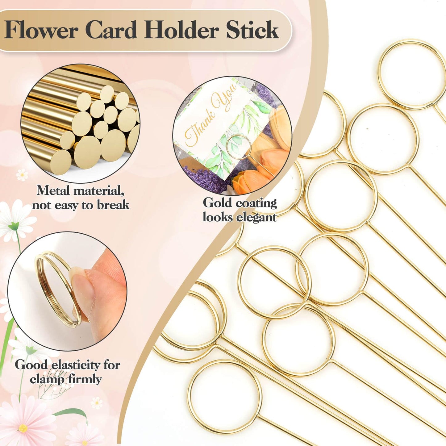 cridoz 50 PCS Flower Wrapping Paper Sleeves for Bouquets with 50 PCS Floral Card Holder Picks and Ribbons, Kraft Bouquet Bags for Flower Bar, Mother's Day, Graduation, Valentine, 22 x 14 Inches