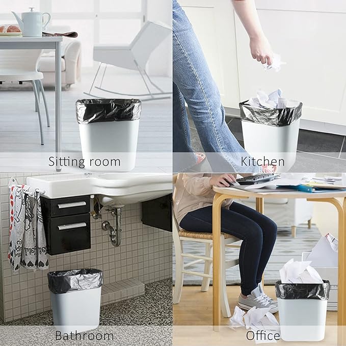 1.2 Gallon 80 Counts Small Trash Bags Garbage Bags, Bathroom Trash Can Bin Liners, Small Plastic Bags for home office kitchen, fit 5-6 Liter, 0.8-1.6 and 1-1.5 Gal, Black